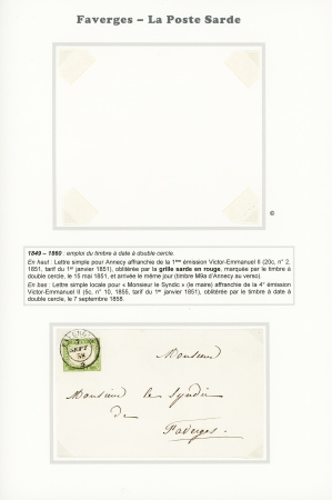 FAVERGES 1825-1860, Douze lettres sur 7 pages d'exposition