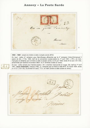 ANNECY Cinq pièces sur deux pages d'exposition : Sardaigne