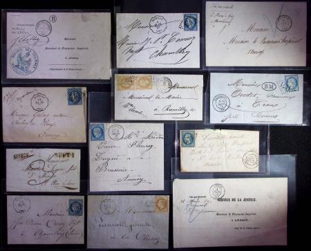 1830-1876, Sélection de 36 lettres dont càd sarde rouge