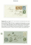 ANNECY 1860-1876, 22 lettres sur pages d'exposition