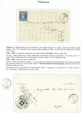 THONES Douze lettres + deux lettres de THORENS-SALES