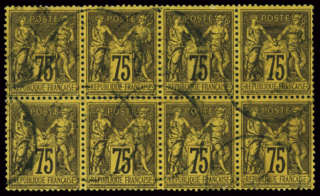 N°99 Rarissime bloc de 8 obl. sans aucun défaut !!