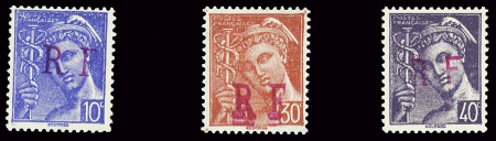 NIORT Mercure 20c +30c +40c neufs **. TTB, signé Calves