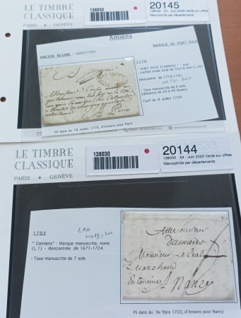 SOMME 1699-1872, Joli ensemble de marques postales