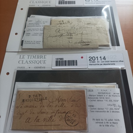 SEINE-INFERIEURE 1687-1872, Joli collection de marques