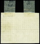 N°1 10c bistre-jaune, bloc de six, obl. gros points