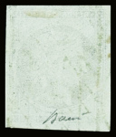 N°2 15c vert, obl. grille sans fin, TB. Signé Baudot