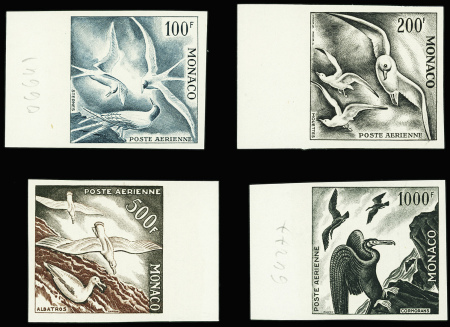 POSTE AERIENNE N°55/58 série "Oiseaux de mer" en essais