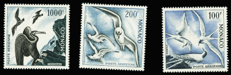 POSTE AERIENNE N°66/68 série "Oiseaux de mer", neuf