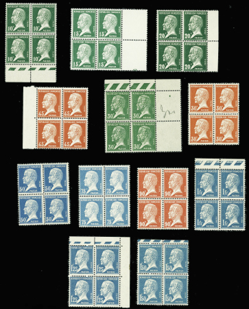 N°170/181 Pasteur 12 valeurs en blocs de 4 neuf **