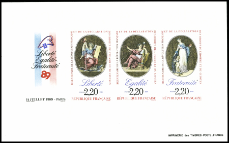 N°2576 Liberté, égalité, fraternité triptyque avec