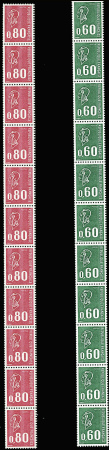 N°65/66  0,60 et 0,80 Marianne de Béquet 2 bandes 
