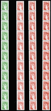 N°69/78 Sabine 10 bandes verticales de 11 timbres 