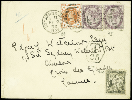 Grande Bretagne n°73 en paire + 91 obl St Johns Wo