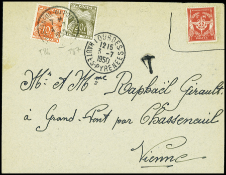 2 lettres de Cazaux Gironde (1960) et Lourdes (196