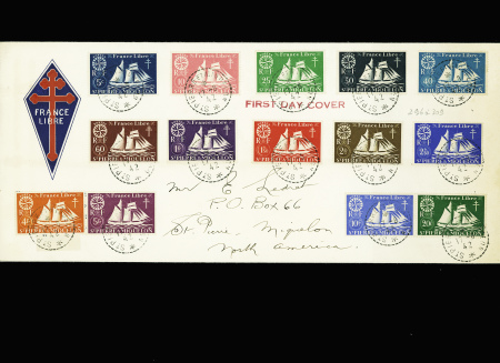 3 lettres avec bons AFF dont n°281 à 284, surcharg