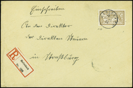 5 lettres AFF type Merson dont n°122, 2F violet et