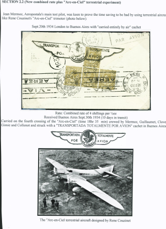 3 plis transportés par l'Arc en Ciel dont 1 CP du 