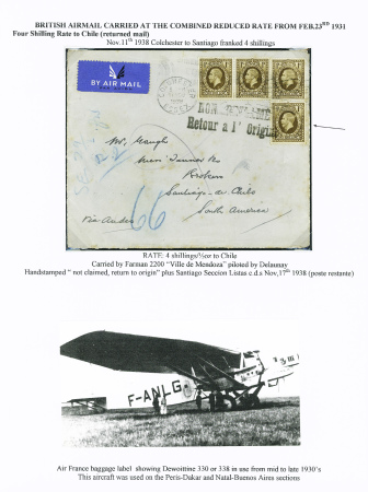 5 lettres de Grande Bretagne (1931 - 1938) pour le