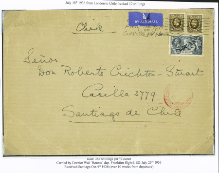 5 plis de Grande Bretagne pour l'Amérique du Sud (