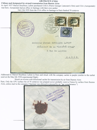 Chili n°113 + PA15 en paire obl CAD "Correo aereo 