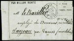 Lettre à en-tête "par ballon monté" (timbre décoll
