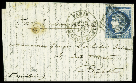 N°37 obl GC 2170 + CAD "Paris Maison Blanche" (25 