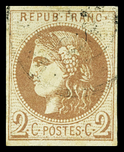 N°40Ad obl. Impression fine de Tours signés 3 fois