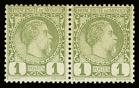 N°1b variété cartouche inférieure droit brisé, vert-bronze,