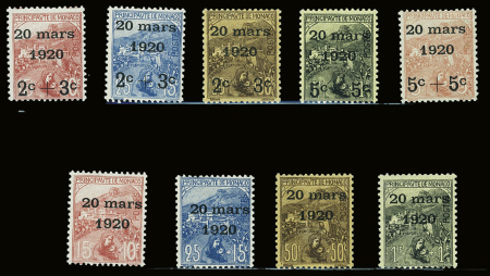 N°34/42 la série de 9 valeurs, neuves * (le 39 **),