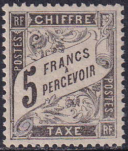 N°24 5f noir neuf ** TB centré signé Calves