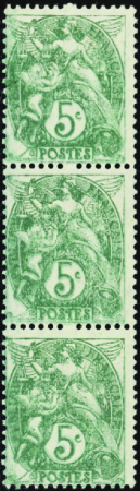 N°111 Type II bande de 3 impression double neufs *