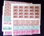 1942 P.EI.Q.I 83 valeurs en feuilles de 20 timbres
