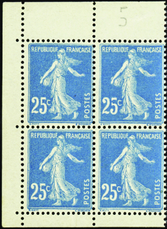 N°140d type IB bloc de 4 1ex "5" cassé neufs ** TB