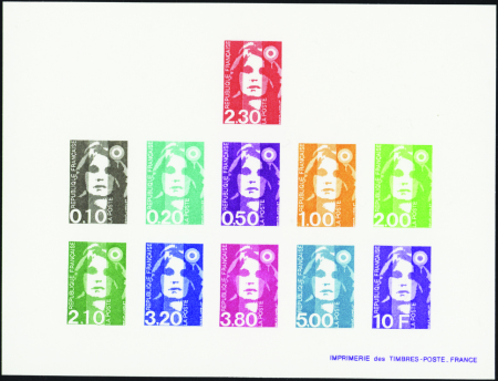 N°2614 + 2617 à 2626 Marianne de Briat  épreuve de