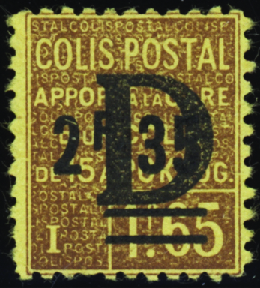 N°131 2f35 sur 1f65 brun sur jaune neuf ** TB