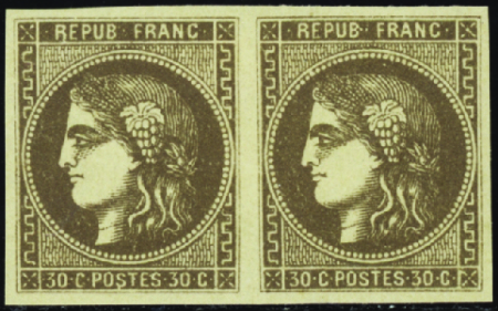 N°47e en paire "R" relié au cadre tenant à normal