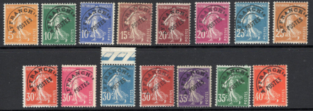 N°50 à 64 Semeuses 15 valeurs neufs ** TB