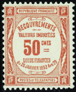 N°47 50c rouge neuf ** TB