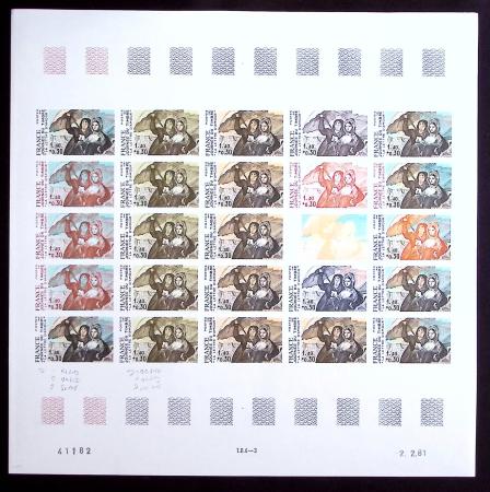 N°2124 "La lettre d'amour "de Goya feuille de 25 e