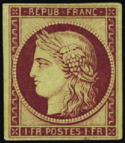 N°6f 1f carmin réimpression de 1862 neuf * TB