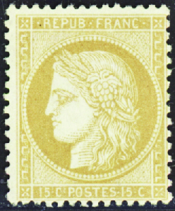 N°59 15c bistre neuf ** TB signé Calves