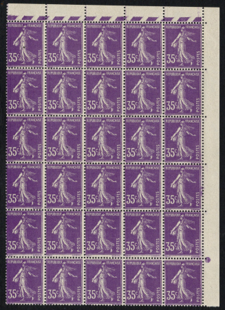 N°142b 35c Semeuse violet type II bloc de 30 timbr