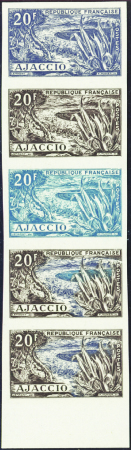 N°981 20f Ajaccio non émis bande de 5 bdf neufs **
