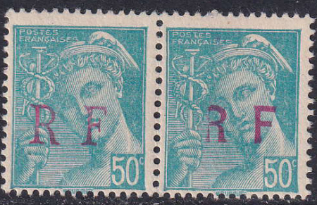 Niort 50c Mercure types I et II se tenant neufs **