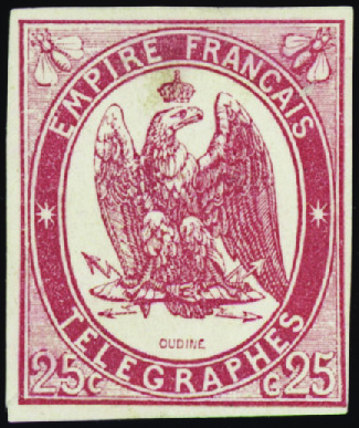 N°1 25c rouge-carmin neuf * TB signé Calves