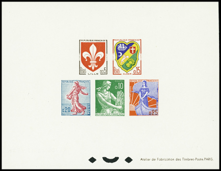 N°1230/34 Blasons , Semeuse , Moissonneuse et Mari