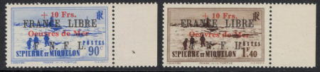 N°311A/311BŒuvres de mer 2 valeurs neufs ** TB