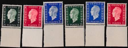 N°701A à 701F 6 valeurs non émises  bdf neufs ** T