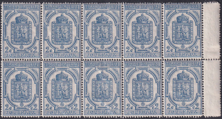 N°8 2c bleu bloc de 10 bdf neuf ** TB